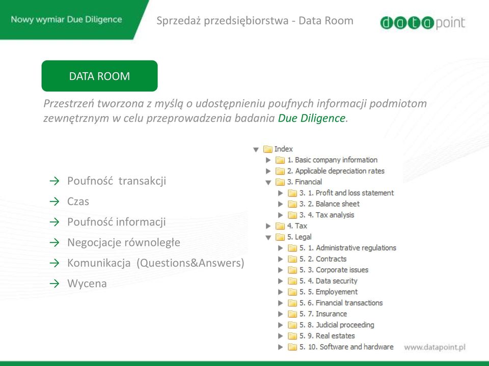 przeprowadzenia badania Due Diligence.