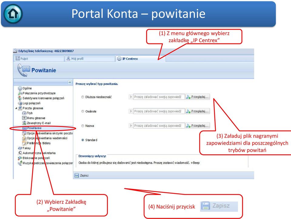 zapowiedziami dla poszczególnych