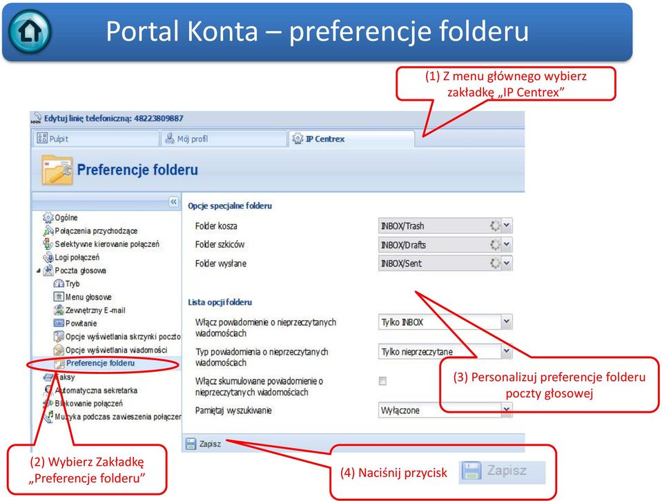 preferencje folderu poczty