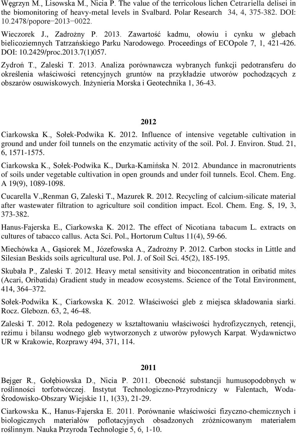 2429/proc.2013.7(1)057. Zydroń T., Zaleski T. 2013.