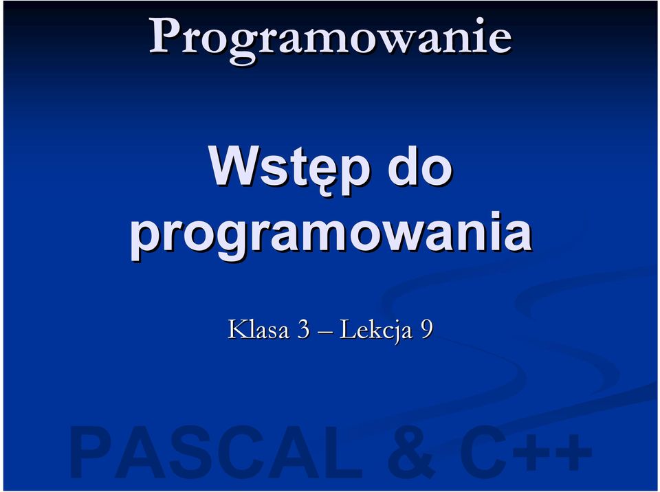 programowania