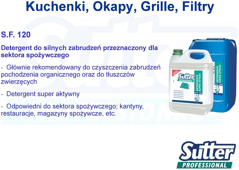 120 Detergent do silnych zabrudzeń przeznaczony dla sektora spożywczego -