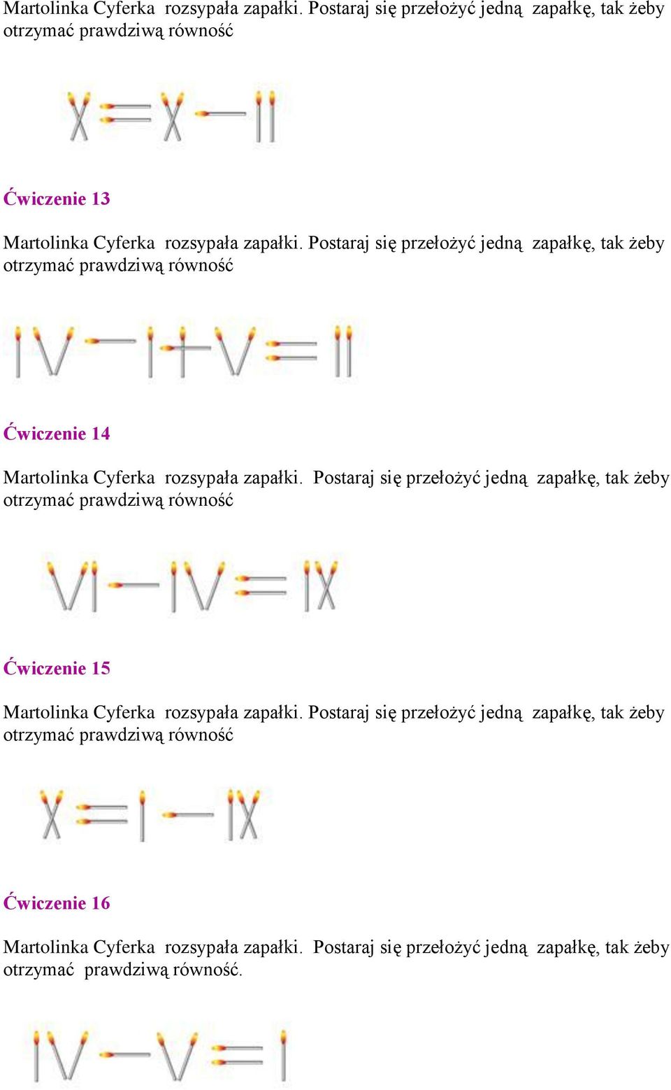 otrzymać prawdziwą równość Ćwiczenie 15