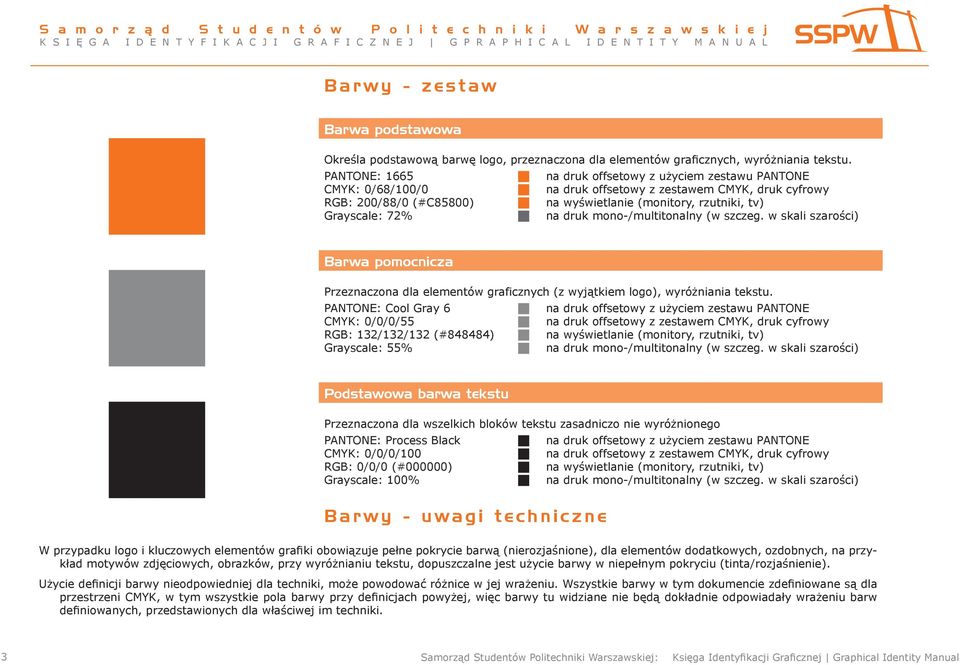 72% na druk mono-/multitonalny (w szczeg. w skali szarości) Barwa pomocnicza Przeznaczona dla elementów graficznych (z wyjątkiem logo), wyróżniania tekstu.