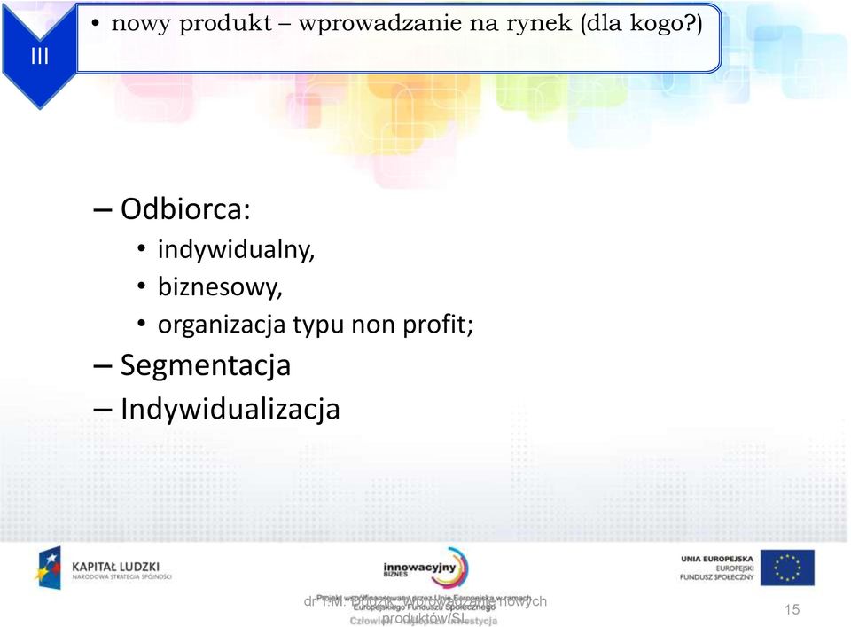 organizacja typu non profit; Segmentacja