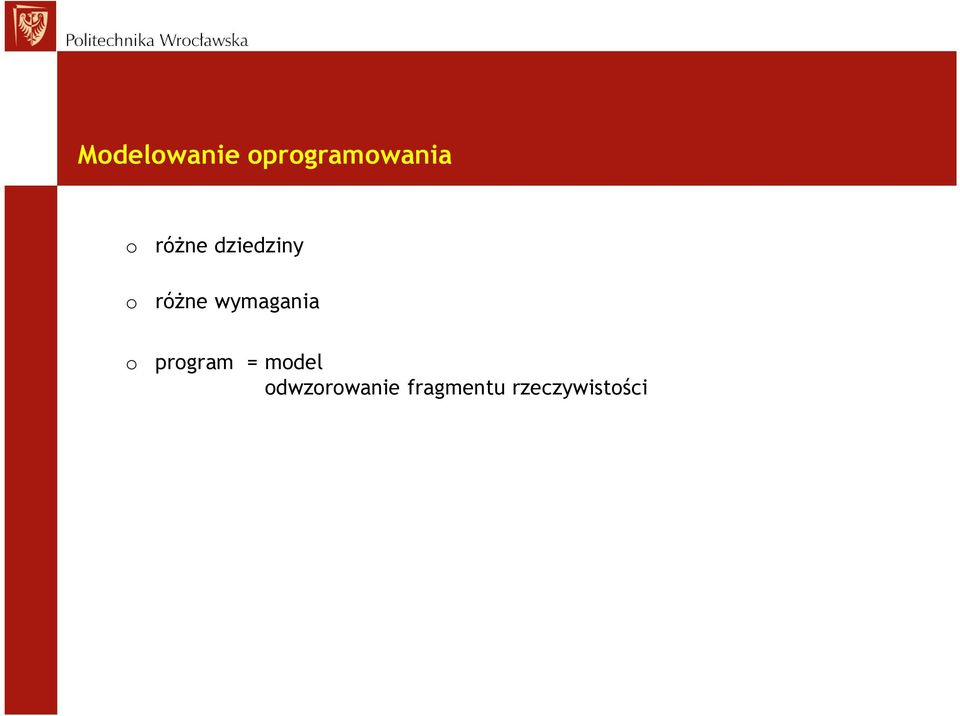 wymagania o program = model