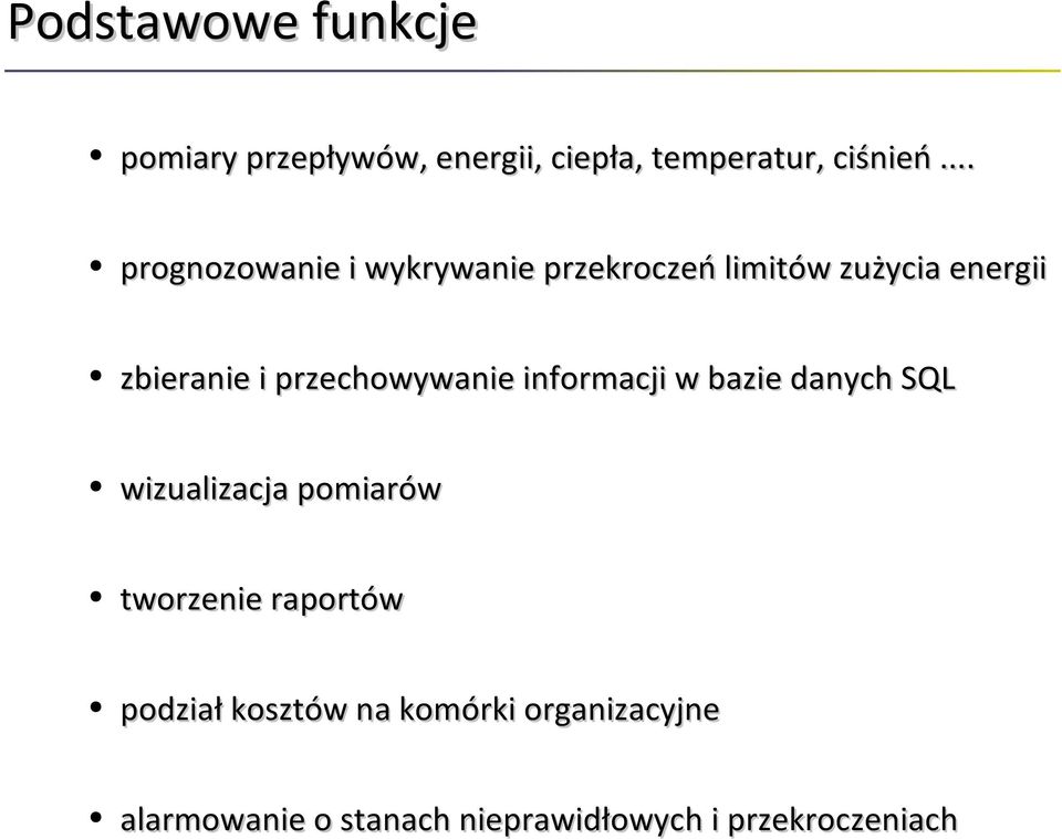 przechowywanie informacji w bazie danych SQL wizualizacja pomiarów tworzenie