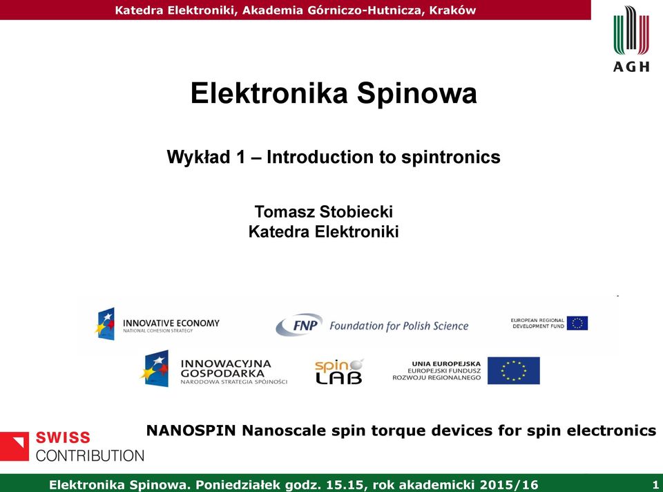 spin torque devices for spin electronics Elektronika