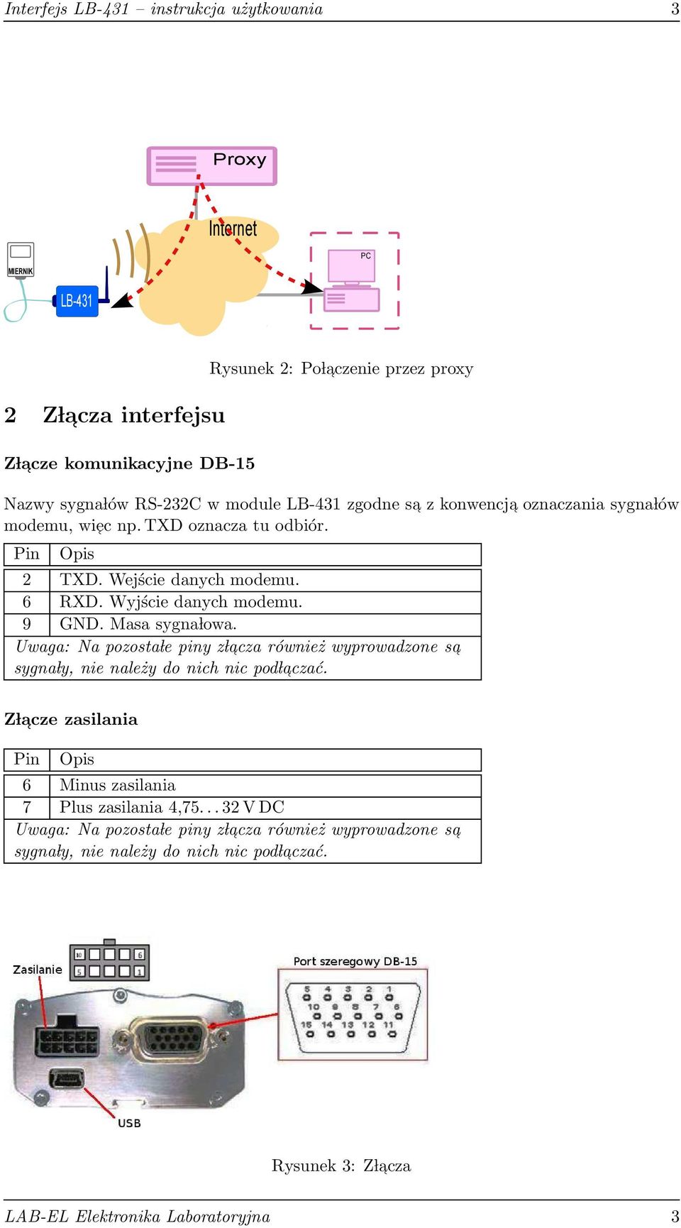 9 GND. Masa sygna lowa. Uwaga: Na pozosta le piny z l acza również wyprowadzone sa sygna ly, nie należy do nich nic pod l aczać.