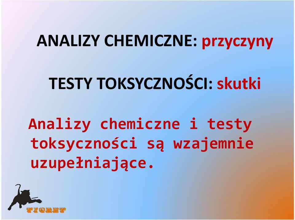 Analizy chemiczne i testy