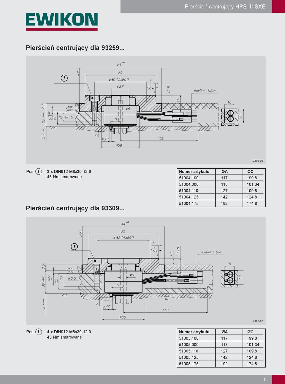 000 118 101,34 51004.110 127 109,8 51004.125 142 124,8 51004.175 192 174,8 Z193-07 Pos 1 : 4 x DIN912-M8x30-12.