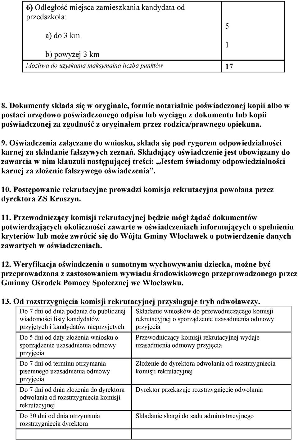 rodzica/prawnego opiekuna. 9. Oświadczenia załączane do wniosku, składa się pod rygorem odpowiedzialności karnej za składanie fałszywych zeznań.