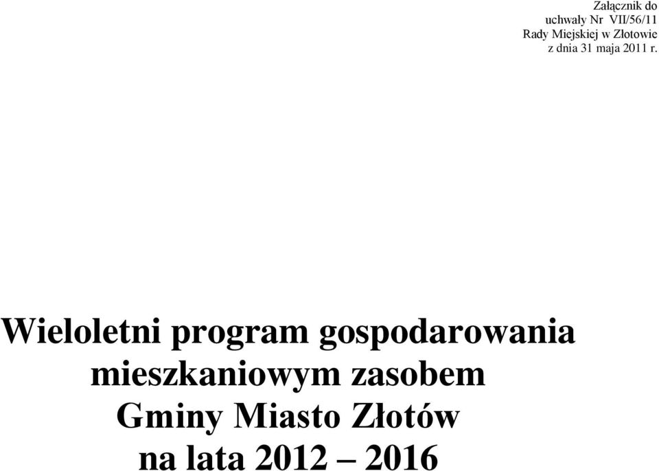 Wieloletni program gospodarowania