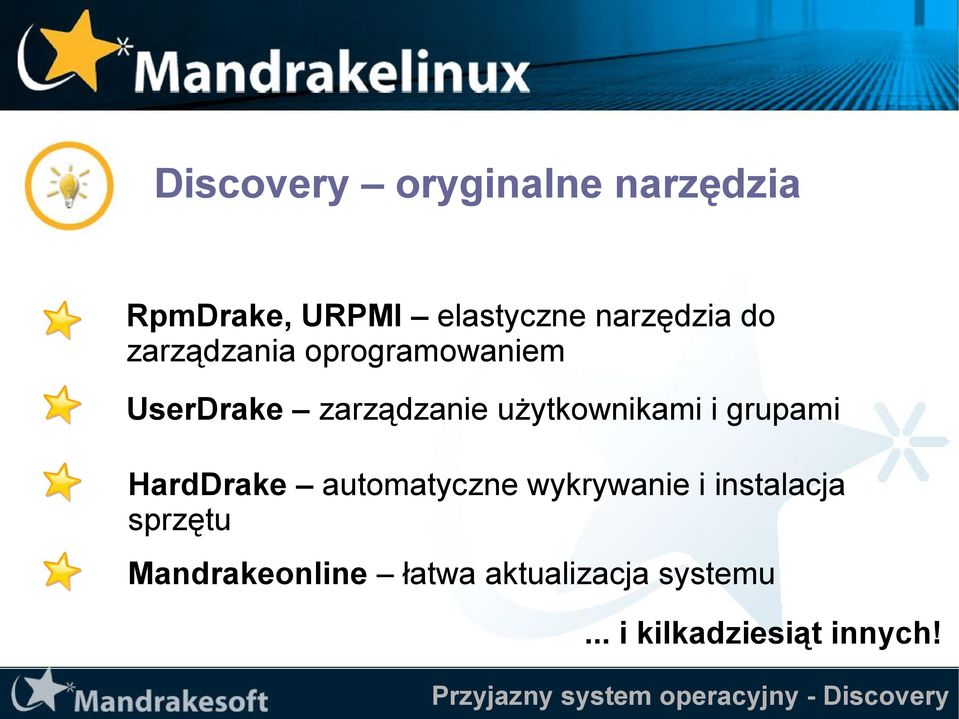użytkownikami i grupami HardDrake automatyczne wykrywanie i