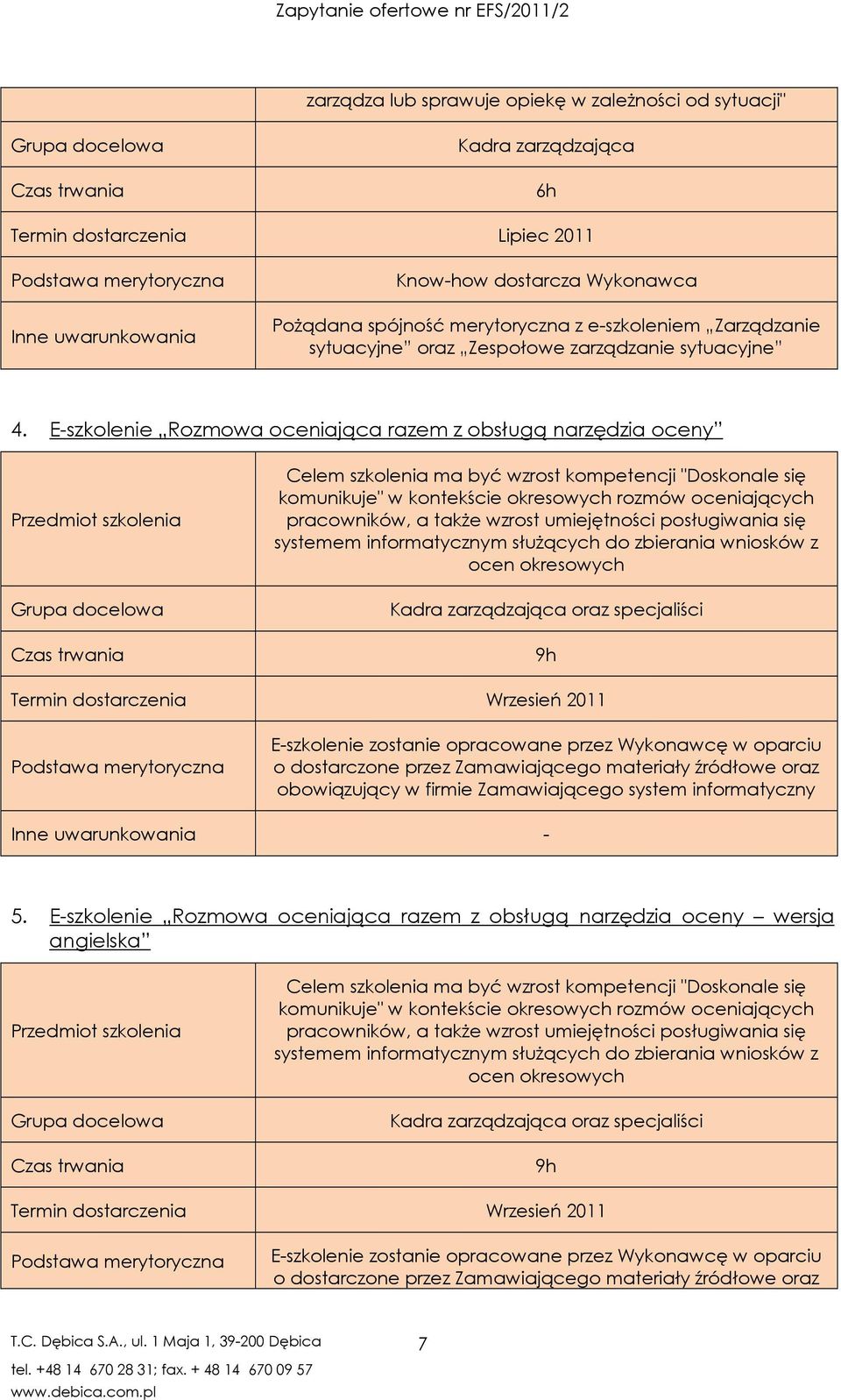E-szkolenie Rozmowa oceniająca razem z obsługą narzędzia oceny Czas trwania Celem szkolenia ma być wzrost kompetencji "Doskonale się komunikuje" w kontekście okresowych rozmów oceniających
