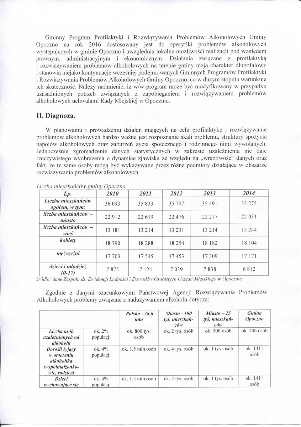 Dziatania zwi^zane z profilaktyki i rozwi^zywaniem problemow alkoholowyeh na terenie gminy maji charakter dlugofalowy i stanowii niejako kontynuacje wezesniej podejmowanyeh Gminnych Program6w