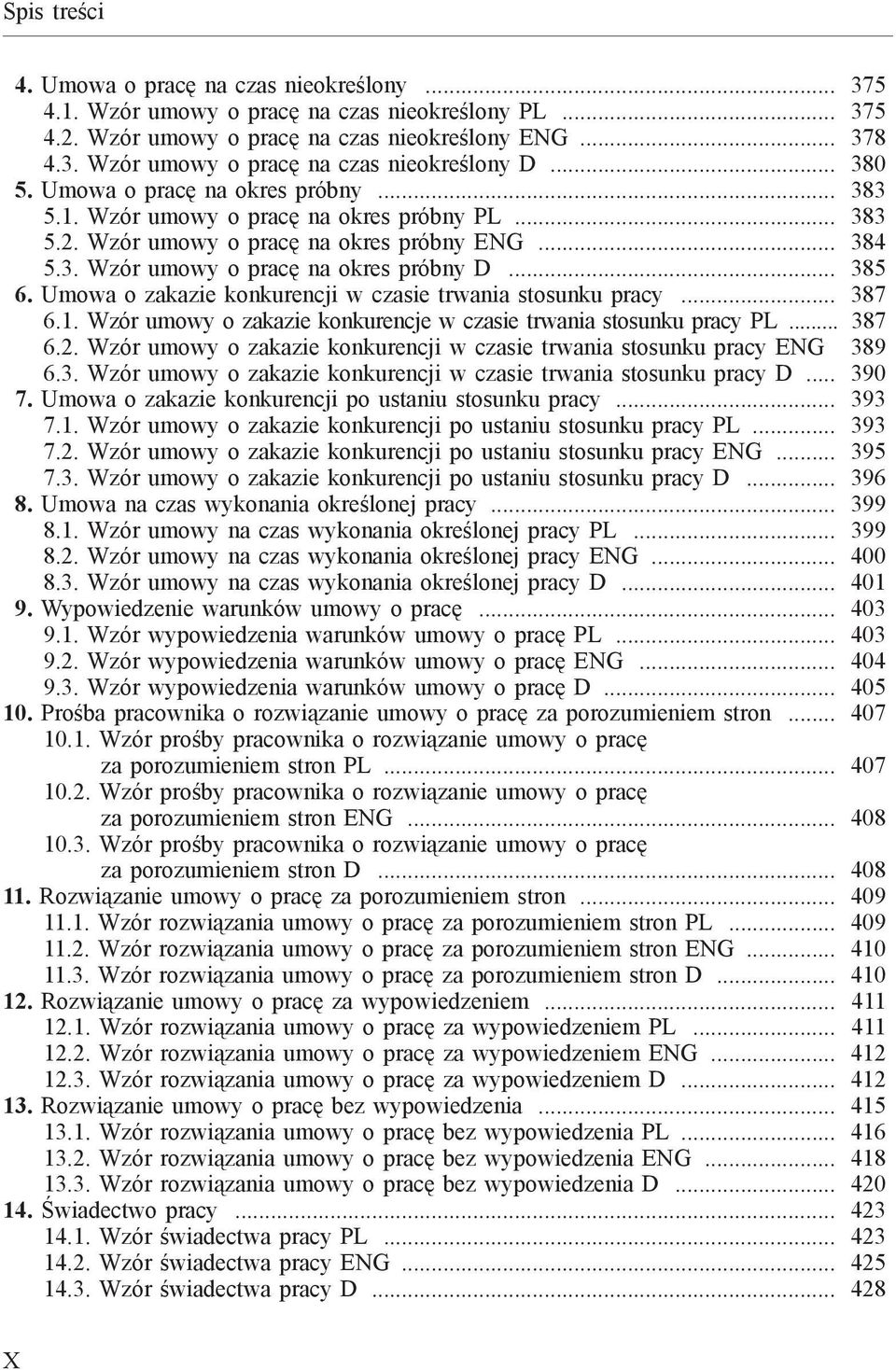 Umowa o zakazie konkurencji w czasie trwania stosunku pracy... 387 6.1. Wzór umowy o zakazie konkurencje w czasie trwania stosunku pracy PL... 387 6.2.