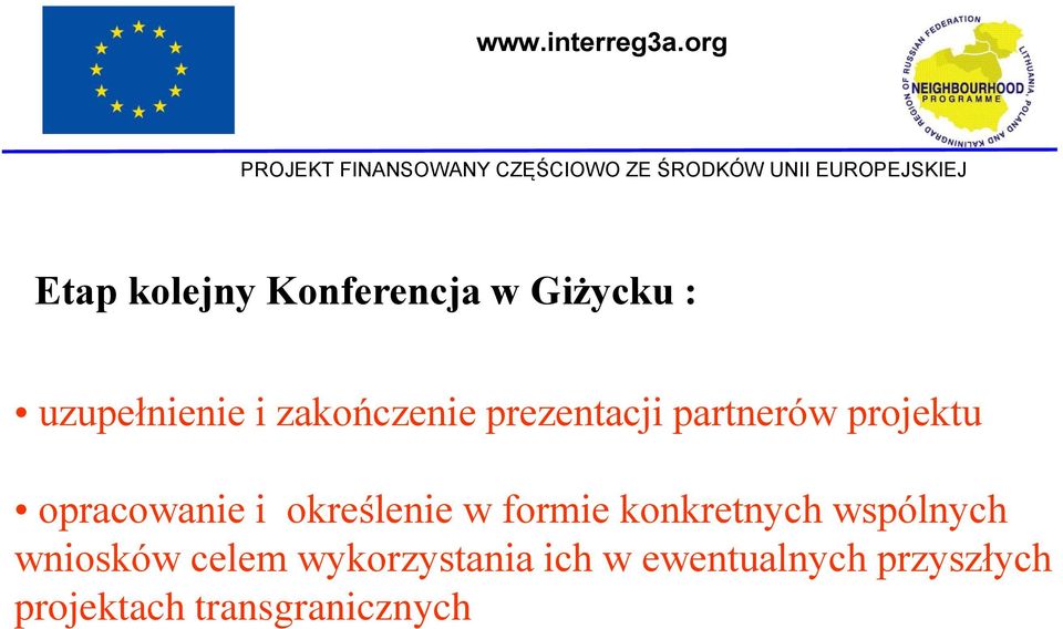 w Giżycku : uzupełnienie i zakończenie prezentacji partnerów projektu