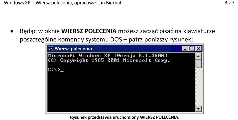 klawiaturze poszczególne komendy systemu DOS patrz