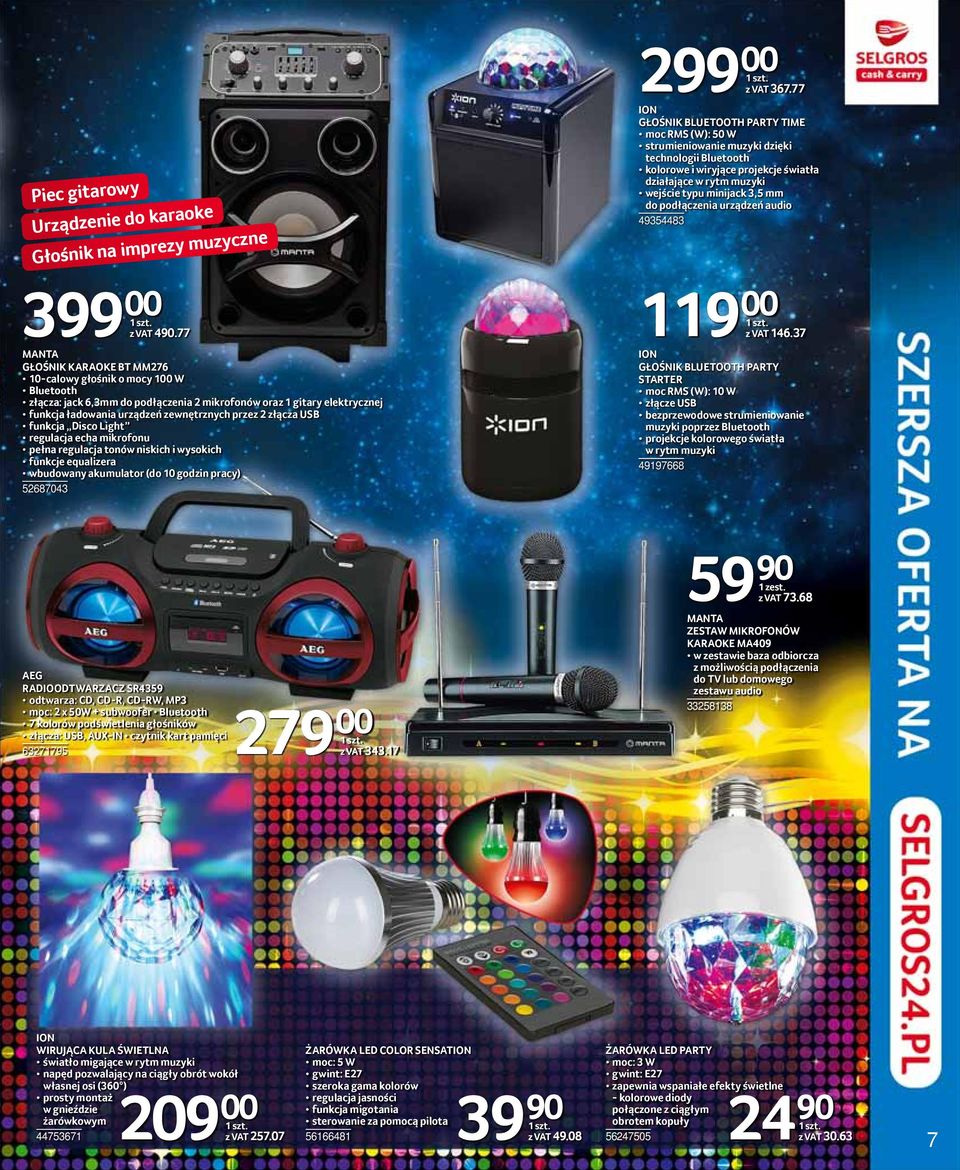 złącza USB funkcja Disco Light regulacja echa mikrofonu pełna regulacja tonów niskich i wysokich funkcje equalizera wbudowany akumulator (do 10 godzin pracy) 52687043 ION GŁOŚNIK BLUETOOTH PARTY TIME
