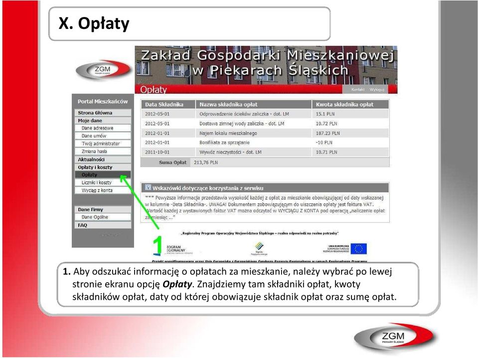 wybrać po lewej stronie ekranu opcję Opłaty.
