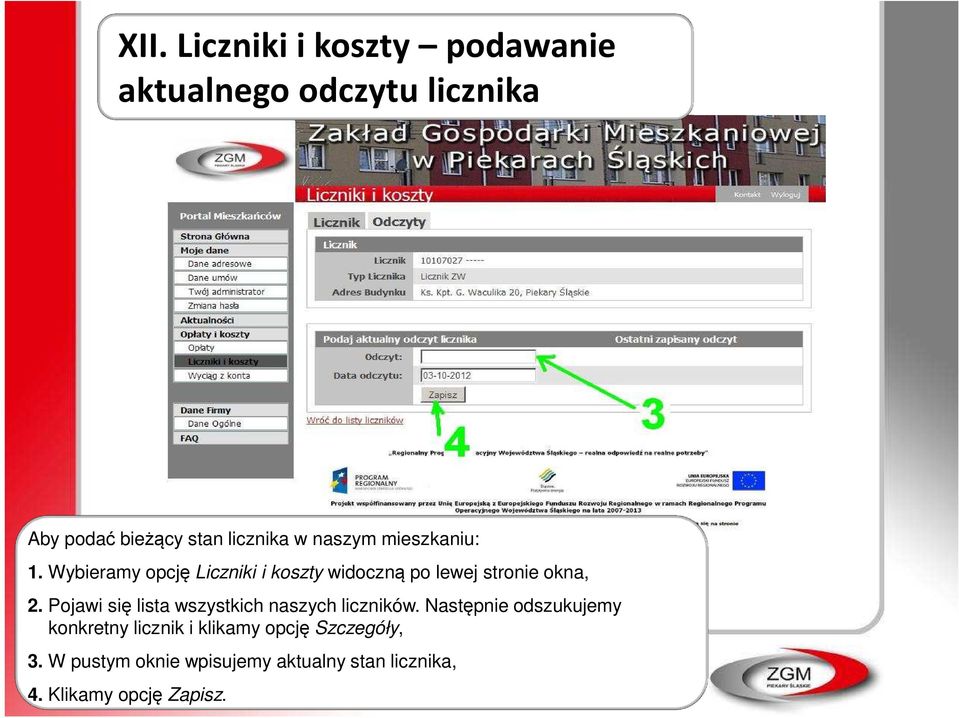 Pojawi się lista wszystkich naszych liczników.