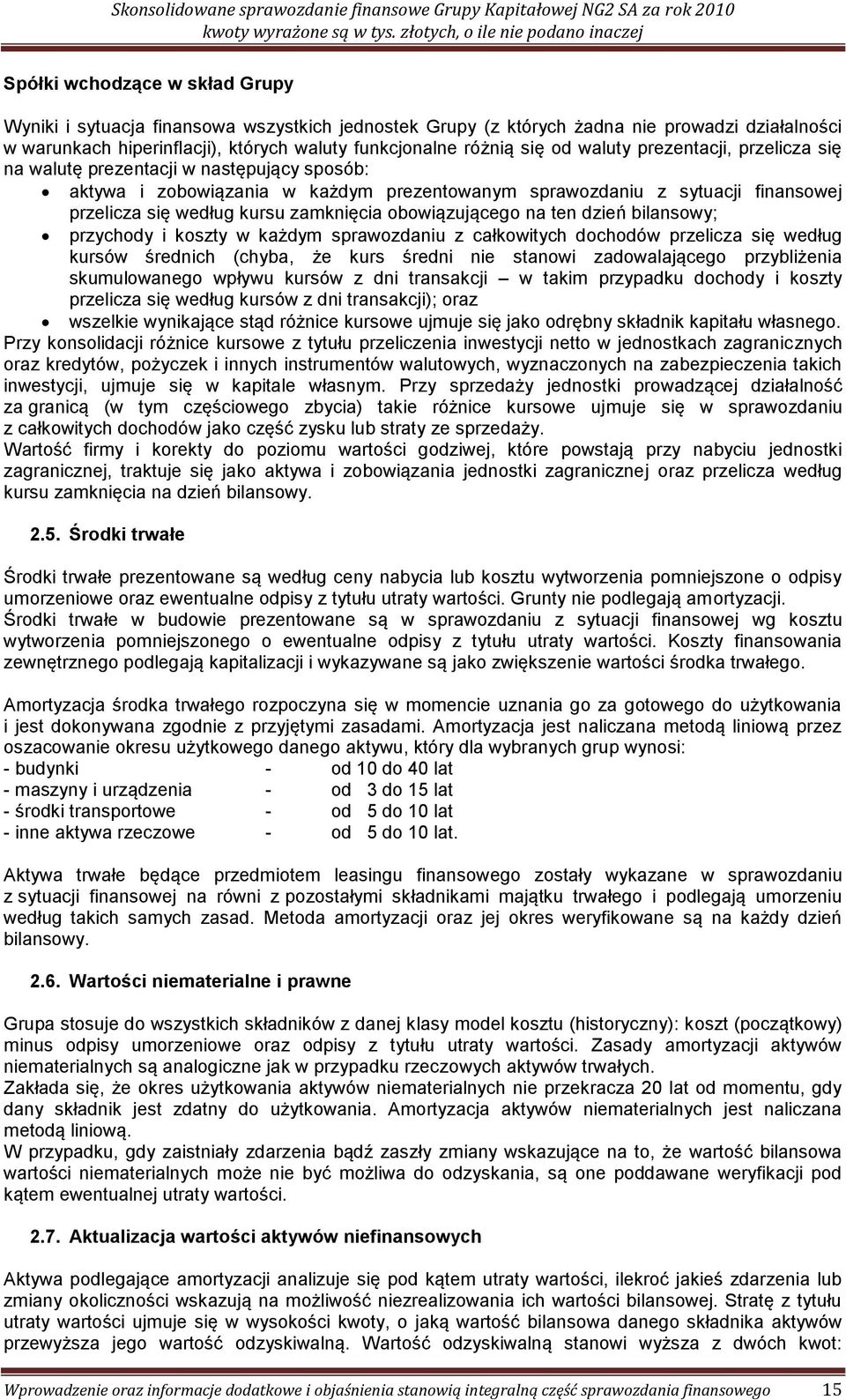obowiązującego na ten dzień bilansowy; przychody i koszty w każdym sprawozdaniu z całkowitych dochodów przelicza się według kursów średnich (chyba, że kurs średni nie stanowi zadowalającego