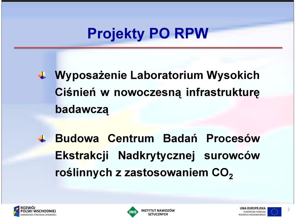 badawczą Budowa Centrum Badań Procesów