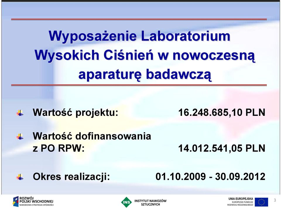 Wartość dofinansowania z PO RPW: 16.248.