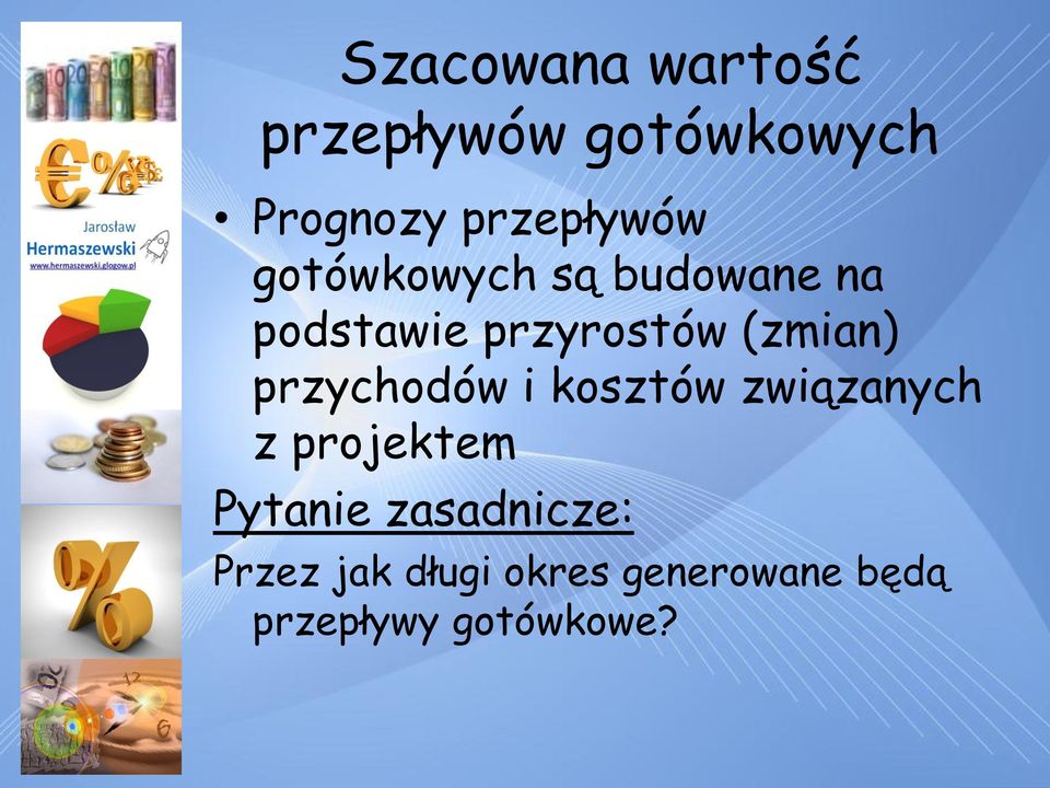 (zmian) przychodów i kosztów związanych z projektem Pytanie