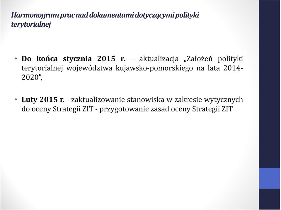 aktualizacja Założeń polityki terytorialnej województwa kujawsko-pomorskiego na