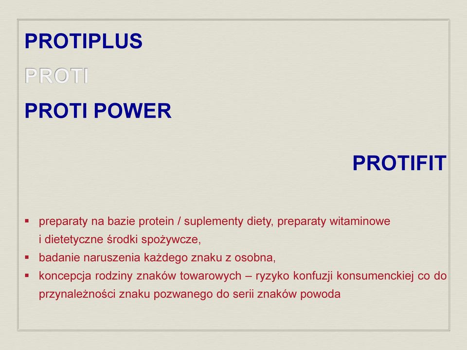 naruszenia każdego znaku z osobna, koncepcja rodziny znaków towarowych