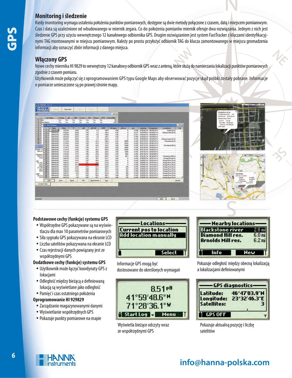 Jednym z nich jest śledzenie GPS przy użyciu wewnętrznego 12 kanałowego odbiornika GPS. Drugim rozwiązaniem jest system FastTracker z kluczami identyfikacyjnymi TAG montowanymi w miejscu pomiarowym.