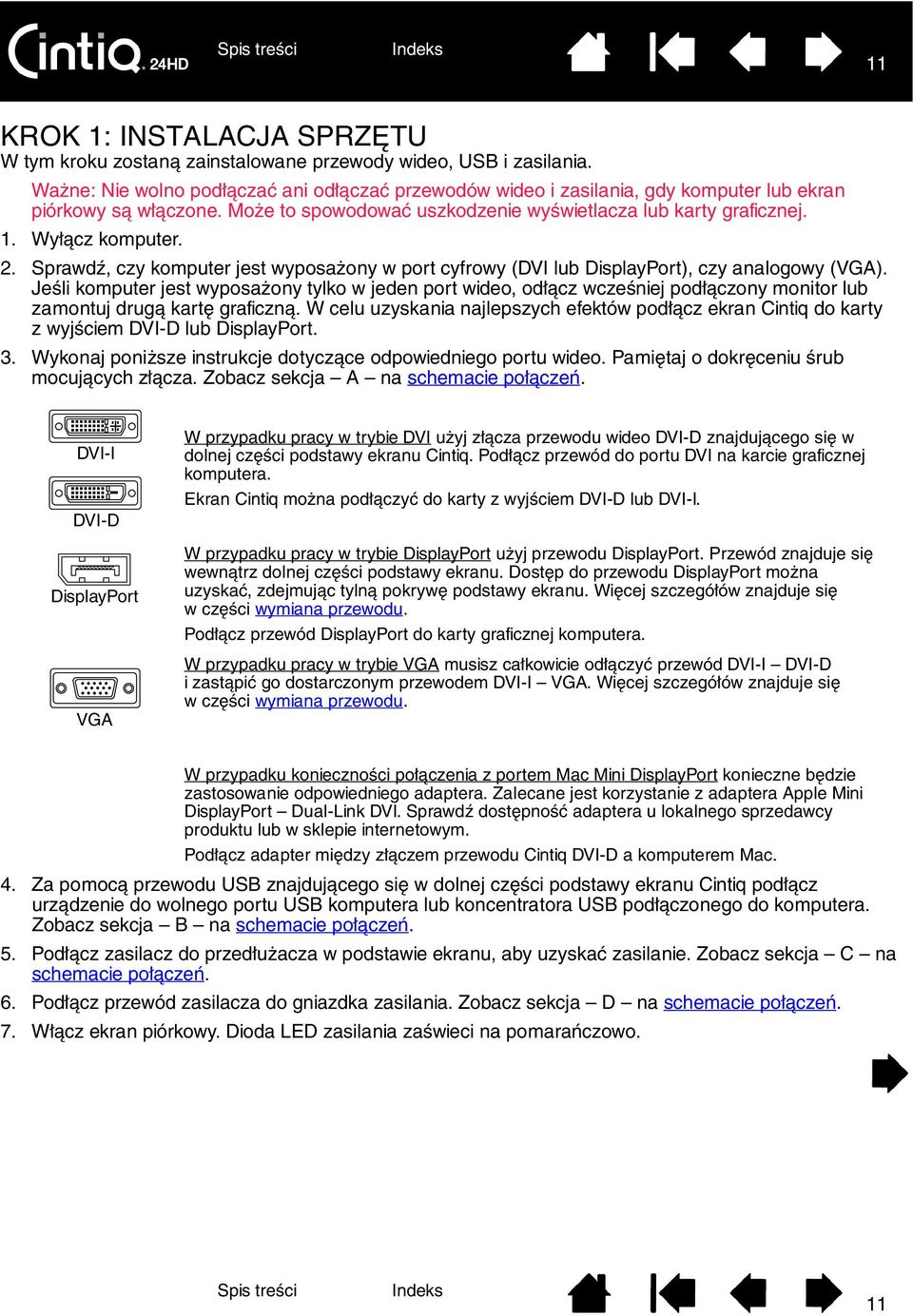 2. Sprawdź, czy komputer jest wyposażony w port cyfrowy (DVI lub DisplayPort), czy analogowy (VGA).
