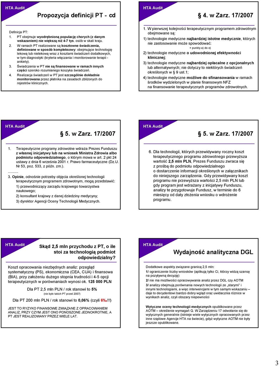 włączania i monitorowanie terapii - ankiety). 3. Świadczenia w PT nie są finansowane w ramach innych części szeroko rozumianego koszyka świadczeń. 4.