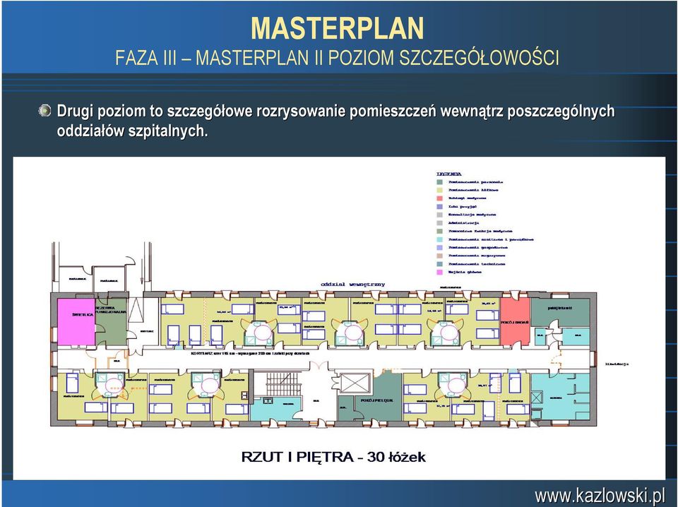 szczegółowe rozrysowanie pomieszczeń