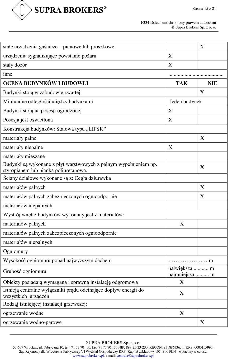 budynków: Stalowa typu LIPSK materiały palne materiały niepalne materiały mieszane Budynki są wykonane z płyt warstwowych z palnym wypełnieniem np. styropianem lub pianką poliuretanową.