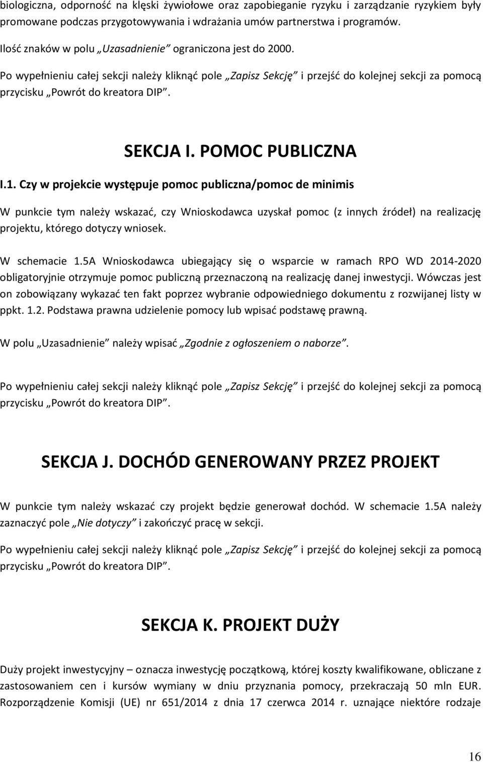 SEKCJA I. POMOC PUBLICZNA I.1.