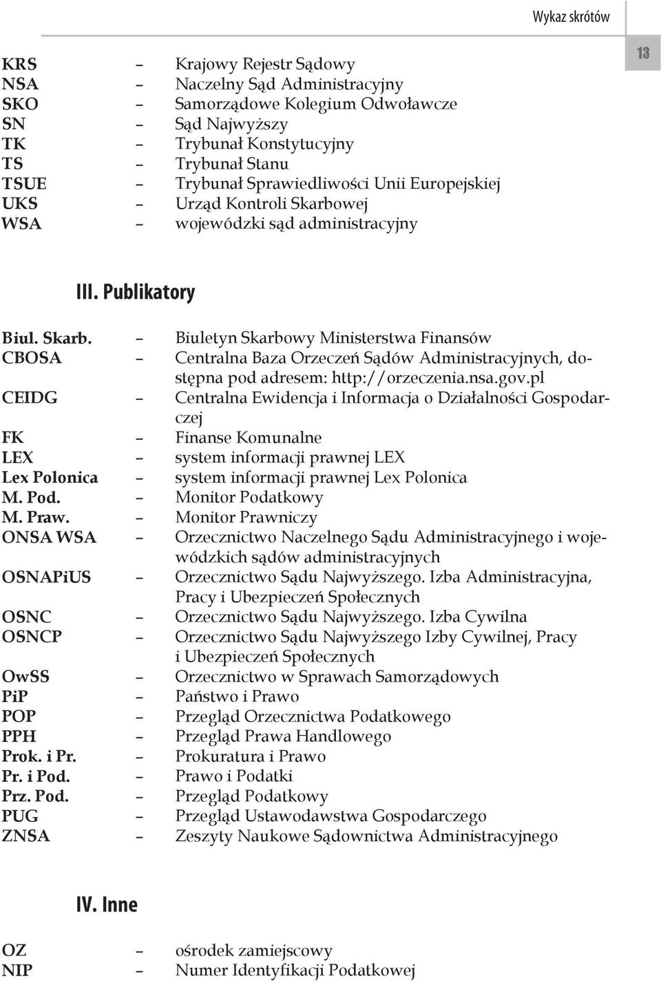 nsa.gov.pl CEIDG Centralna Ewidencja i Informacja o Działalności Gospodarczej FK Finanse Komunalne LEX system informacji prawnej LEX Lex Polonica system informacji prawnej Lex Polonica M. Pod.