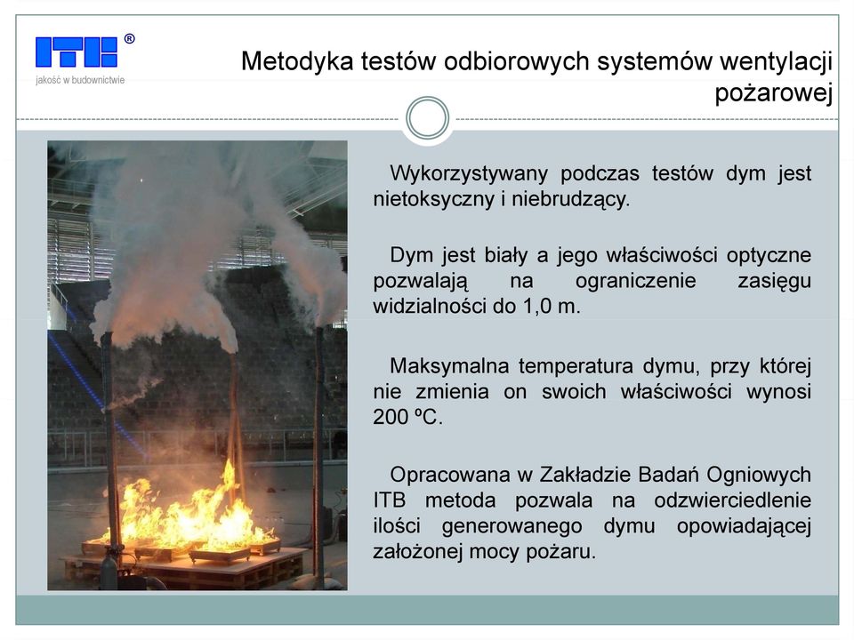 Maksymalna temperatura dymu, przy której nie zmienia on swoich właściwości wynosi 200 ºC.