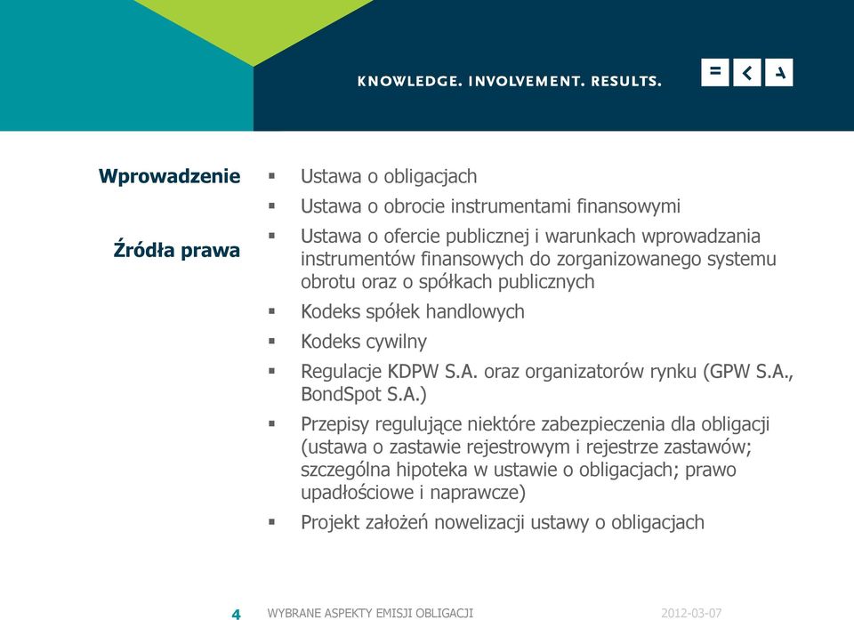 oraz organizatorów rynku (GPW S.A.