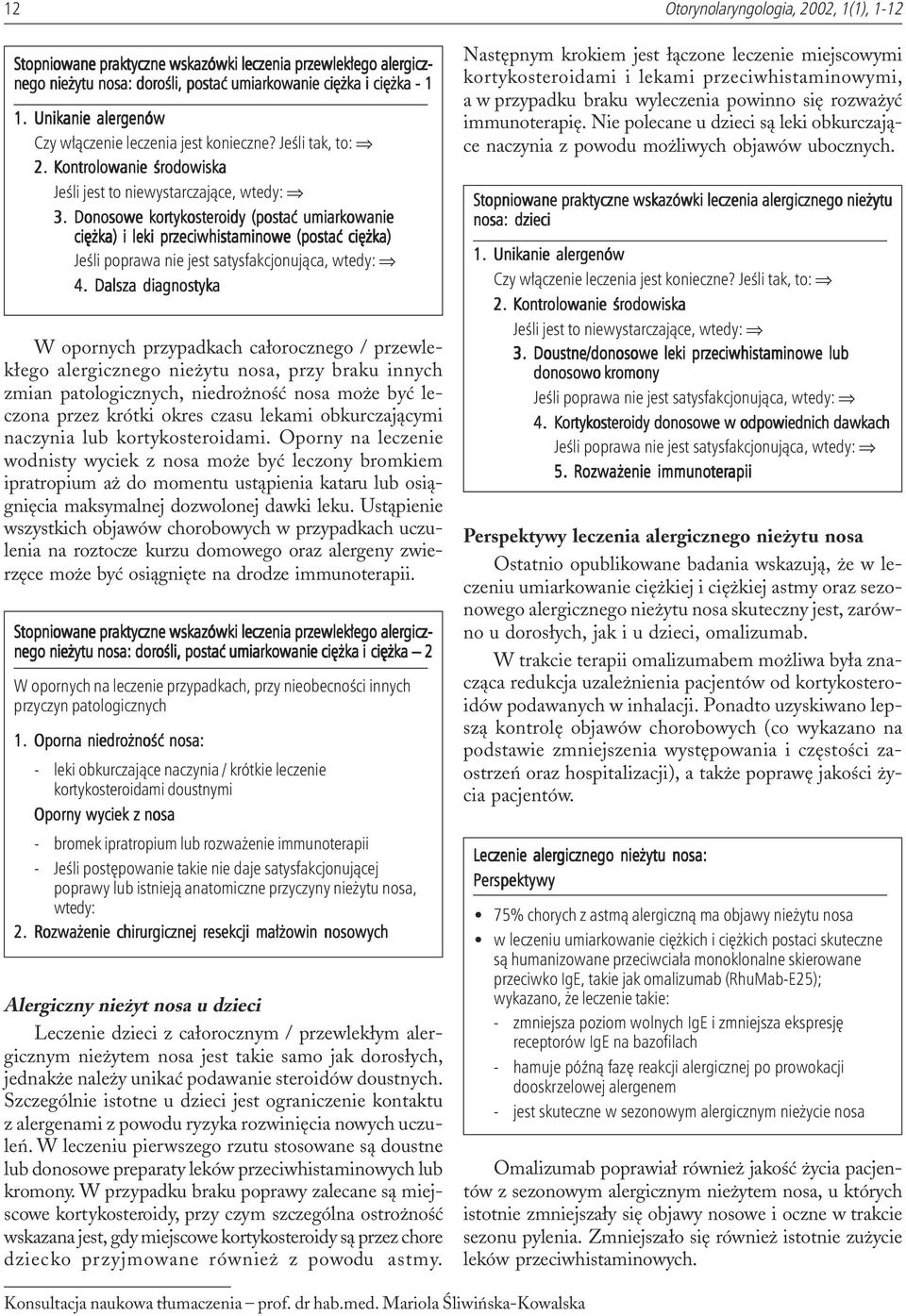 Donosowe kortykosteroidy (postaæ umiarkowanie ciê ka) i leki przeciwhistaminowe (postaæ ciê ka) 4.