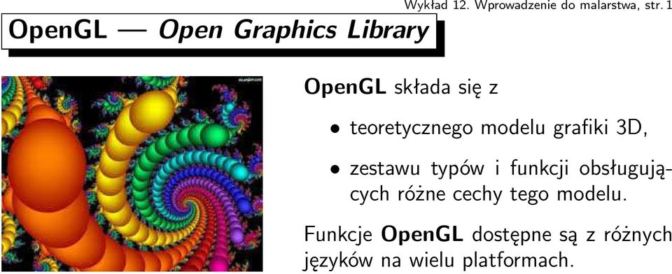 teoretycznego modelu grafiki 3D, zestawu typów i funkcji