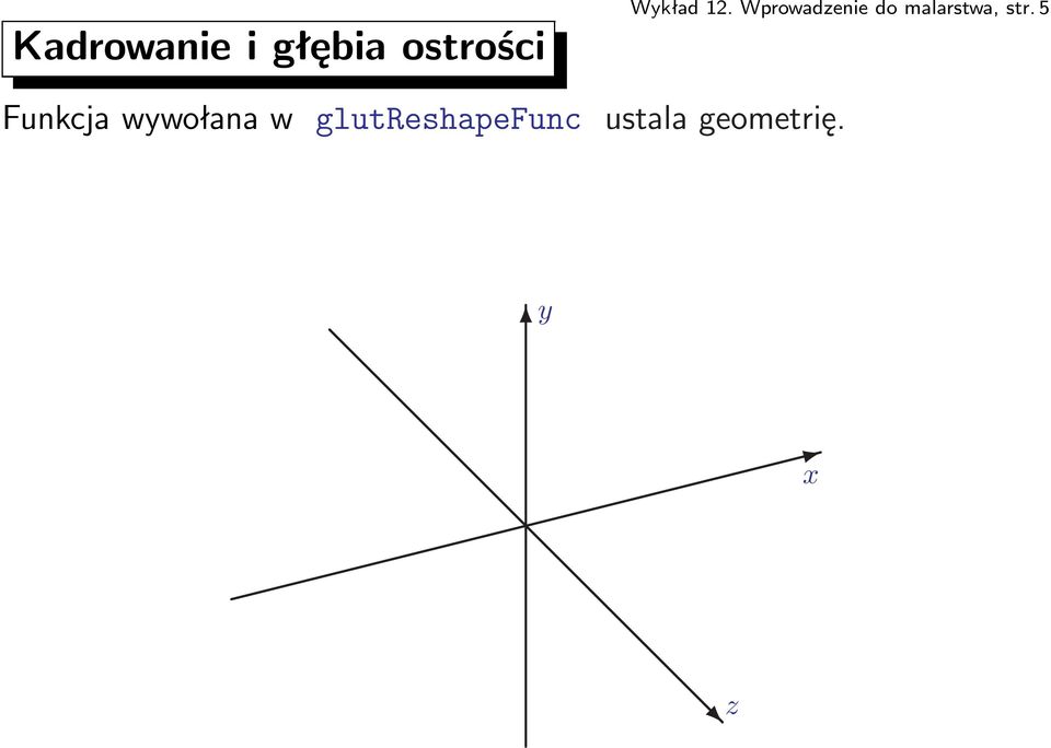 5 Funkcja wywołana w glutreshapefunc ustala geometrię.