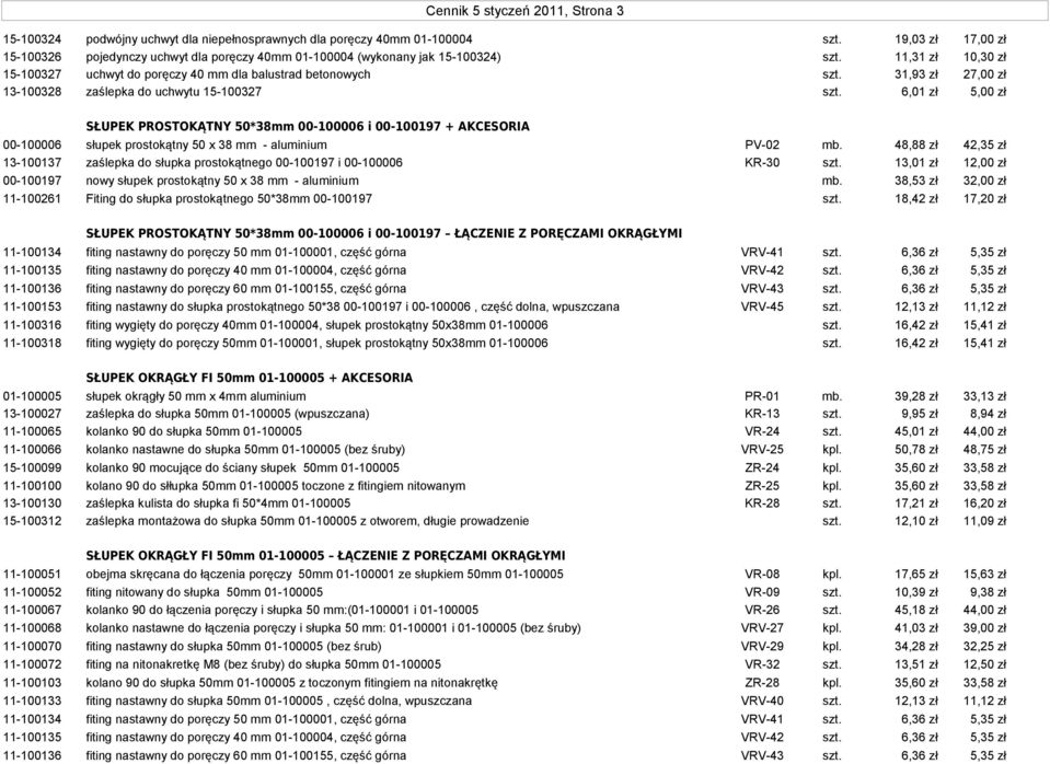 31,93 zł 27,00 zł 13-100328 zaślepka do uchwytu 15-100327 szt.