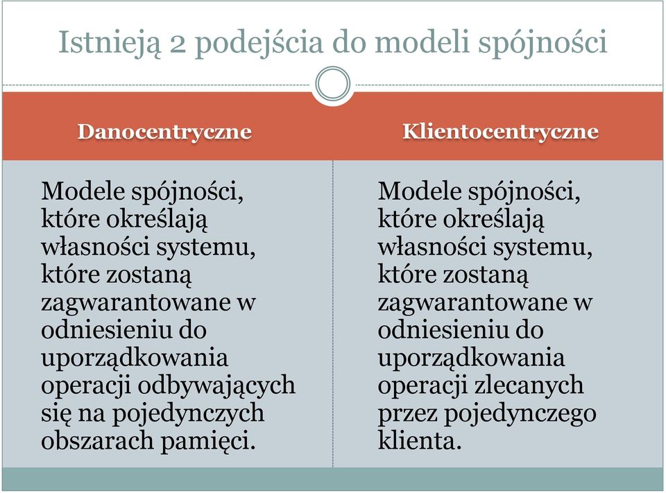 pojedynczych obszarach pamięci.