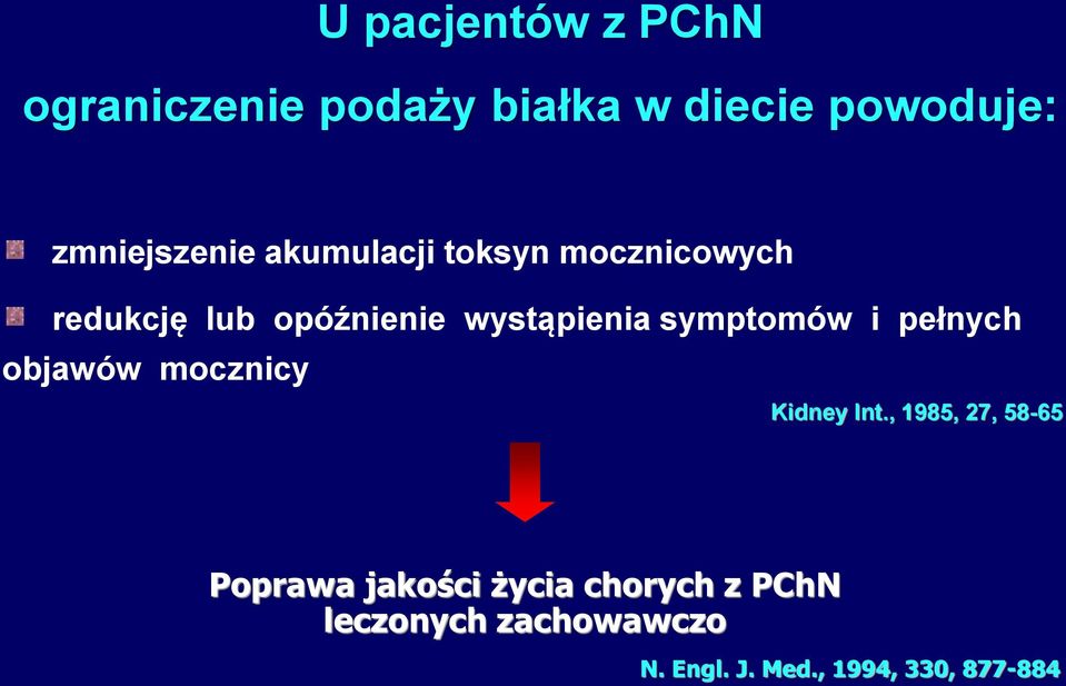 wystąpienia symptomów i pełnych objawów mocznicy Kidney Int.