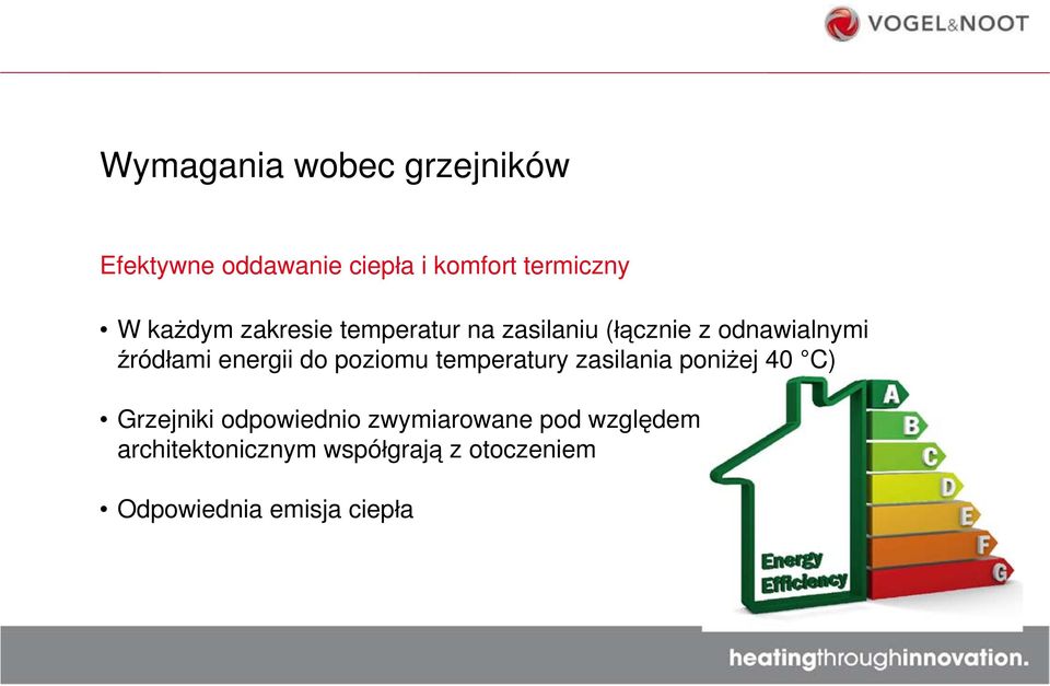 energii do poziomu temperatury zasilania poniżej 40 C) Grzejniki odpowiednio