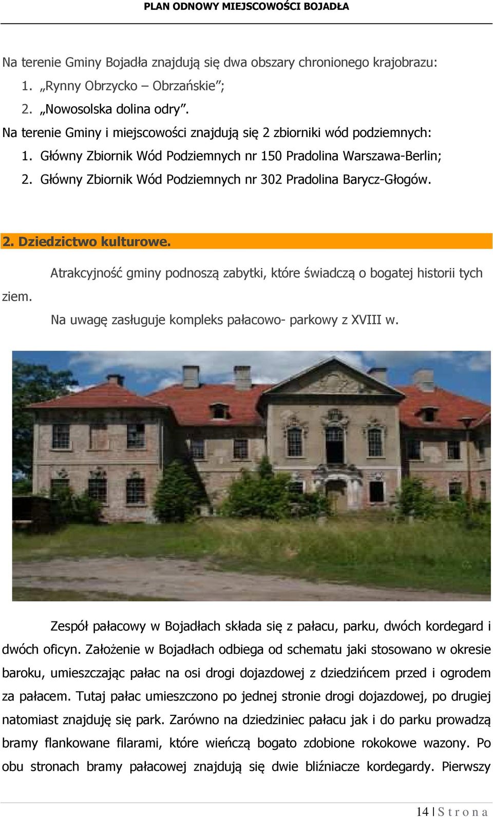Główny Zbiornik Wód Podziemnych nr 302 Pradolina Barycz-Głogów. 2. Dziedzictwo kulturowe. ziem.