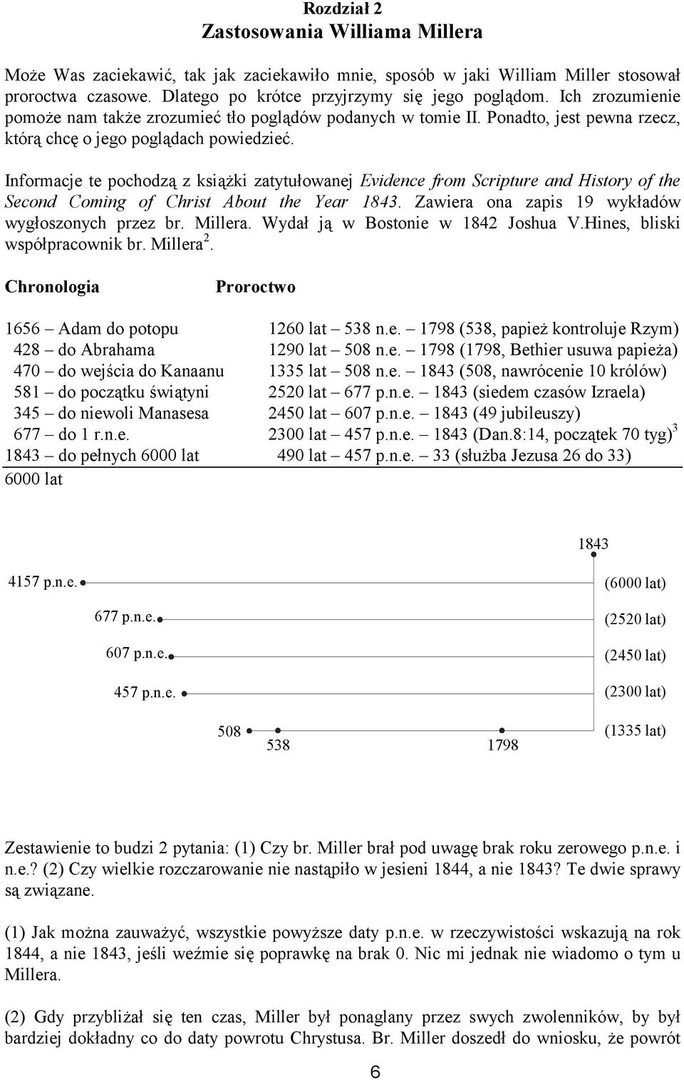 Informacje te pochodzą z książki zatytułowanej Evidence from Scripture and History of the Second Coming of Christ About the Year 84. Zawiera ona zapis 9 wykładów wygłoszonych przez br. Millera.